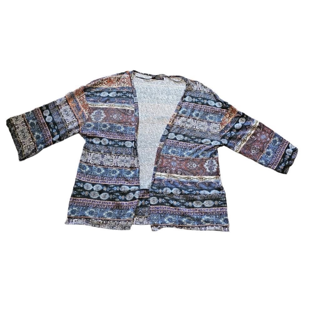 Women's BERSHKA 3/4 Sleeves Open Cardigan Large